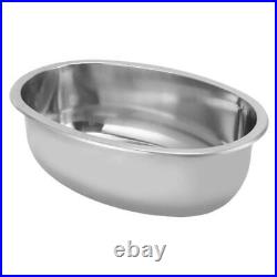 Marine Grade Brushed Stainless Steel Oval Boat Sink with Drain Hole