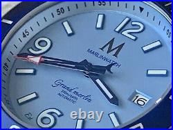Marlinwatch automatic divers watch Grand Marlin 42mm BLUE Screw Down Crown