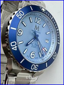 Marlinwatch automatic divers watch Grand Marlin 42mm BLUE Screw Down Crown NEW