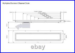 McAlpine CD800-B Brushed Stainless Steel Standard Channel Drain 748mm