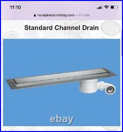 McAlpine Standard Channel Drain, Brushed Stainless Steel, CD600-B, 700mm