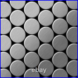 Metal Mosaic Tile Stainless Steel marine brushed grey 1,6mm Dome-S-S-MB