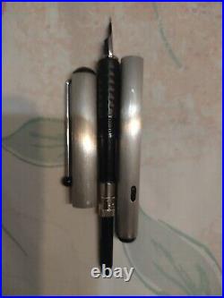 Montblanc Turbo Brushed Aluminum Fountain Pen Stainless Steel Medium Nib