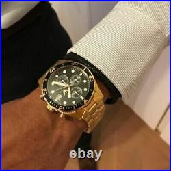 New Genuine Emporio Armani Ar5857 Stainless Steel Gold& Black Tone Men's Watch