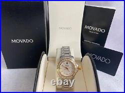 New Movado Diamond Watch Gold Silver 2 Tone Designer RRP £2000 Swiss RRP £2000