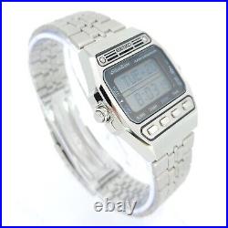 Nos Seiko D229-5000 Silver Wave Vintage Digital Watch Japan 1981
