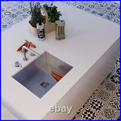 Premium Handmade Brushed Stainless Steel Kitchen Sink Single Bowl Undermount