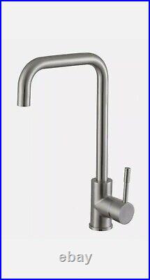 Pure Stainless Steel Brushed Kitchen Sink Mono Swivel Single Lever Mixer Tap