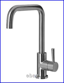 Pure Stainless Steel Brushed Kitchen Sink Mono Swivel Single Lever Mixer Tap