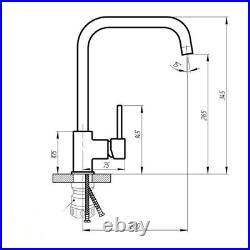 Pure Stainless Steel Brushed Kitchen Sink Mono Swivel Single Lever Mixer Tap