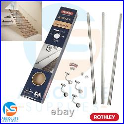 Rothley Baroque Brushed Stainless Steel 3600mm Indoor/Outdoor Handrail Kit