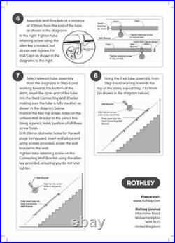 Rothley External Handrail Kit Brushed Stainless Steel 3.6m Easyfit Bannister