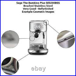 Sage The Bambino Plus Espresso Coffee Machine SES500BSS Brushed Stainless Steel