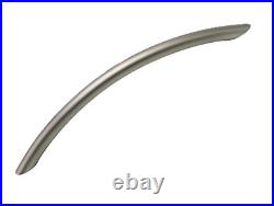 Satin Nickel Plate Stainless Steel Bow Kitchen Cupboard Door Handles 190mm long