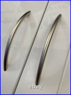 Satin Nickel Plate Stainless Steel Bow Kitchen Cupboard Door Handles 190mm long