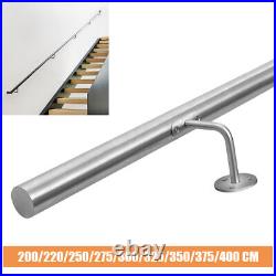 Satin-Polish Brushed Stainless Steel Stair Handrail Banister Railing Support Kit