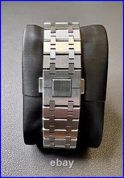 Seiko Men's Custom Mod White Silver Royal Oak Style Watch In Stainless Steel