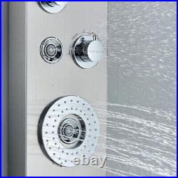 Shower Panel Column Tower Stainless Steel LED Mixer Tap Massage Body Jet Brushed