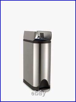 Simplehuman Butterfly Recycler, Brushed Stainless Steel, 40L