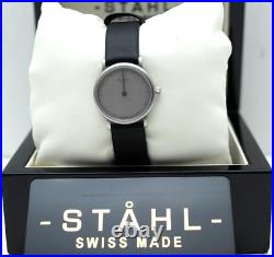 Stahl ST61301 Brushed Stainless Steel Watch with Small Silver 12 Dots