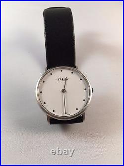 Stahl ST61356 Brushed Stainless Steel Large White 12 Dots watch