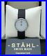 Stahl ST61357 Brushed Stainless Steel Luxury Watch with Large White Bar Index