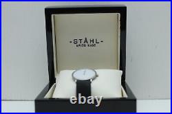 Stahl ST61357 Brushed Stainless Steel Luxury Watch with Large White Bar Index