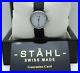 Stahl ST61417 Brushed Stainless Steel Luxury Watch & Date Small White Bar Index