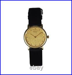 Stahl ST62111 Scratched Brushed Gold Plated Watch with Small Gold 12 Dots