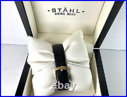 Stahl ST62111 Scratched Brushed Gold Plated Watch with Small Gold 12 Dots
