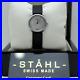 Stahl ST62301 Scratched Brushed Stainless Steel Watch with Small Silver 12 Dots