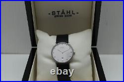 Stahl ST62441 Scratched Brushed Stainless Steel Watch with Date Large Silver 12