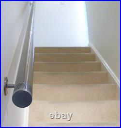 Stainless Steel Handrail Brushed Bannister Stair Hand Rail Multi-Groove Ends
