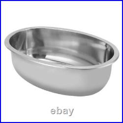 Stainless Steel Oval Boat Sink with Drain Hole Marine Grade Brushed Finish