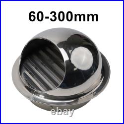 Stainless Steel Round Brushed Bull Nose Wall Vent For External Air Extractor