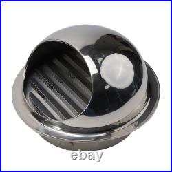 Stainless Steel Round Brushed Bull Nose Wall Vent For External Air Extractor