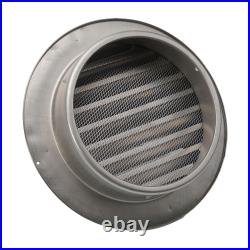 Stainless Steel Round Brushed Bull Nose Wall Vent For External Air Extractor