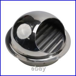 Stainless Steel Round Brushed Bull Nose Wall Vent For External Air Extractor