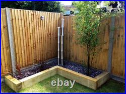 Stainless Steel Water Feature Brushed Bamboo with Lights Garden Outdoor H120cm