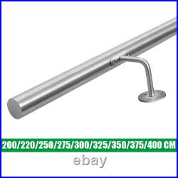 Stair Handrail Brushed Polished Stainless Steel Hand Rail Bannister + Brackets