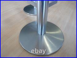 Stuart Frazer Stools in Beech and Brushed Stainless Steel x 2 NEW