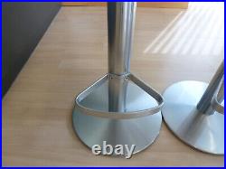 Stuart Frazer Stools in Beech and Brushed Stainless Steel x 2 NEW