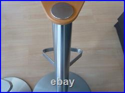 Stuart Frazer Stools in Beech and Brushed Stainless Steel x 2 NEW