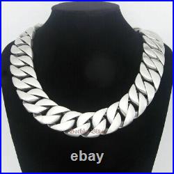 Super Heavy 31mm Wide Men Brushed Cuban Curb Chain 316L Stainless Steel Bracelet