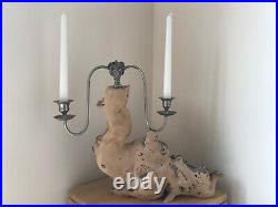 Superb Contemporary Bespoke 15 Brushed Stainless Steel Driftwood Candelabra