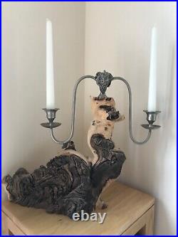 Superb Contemporary Bespoke 15 Brushed Stainless Steel Driftwood Candelabra