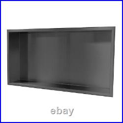 Thermopanel Noir Black Stainless Steel Shower Niches Recessed Shelves Organiser