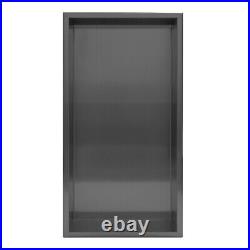 Thermopanel Noir Black Stainless Steel Shower Niches Recessed Shelves Organiser