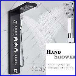 Thermostatic Shower Panel Column Tower with Body Jets Waterfall Bathroom Shower