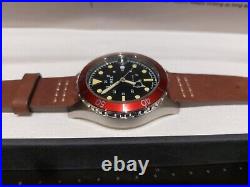 Timex Navi XL Automatic 41mm Red Bezel Stainless Steel Case PRISTINE 3 straps